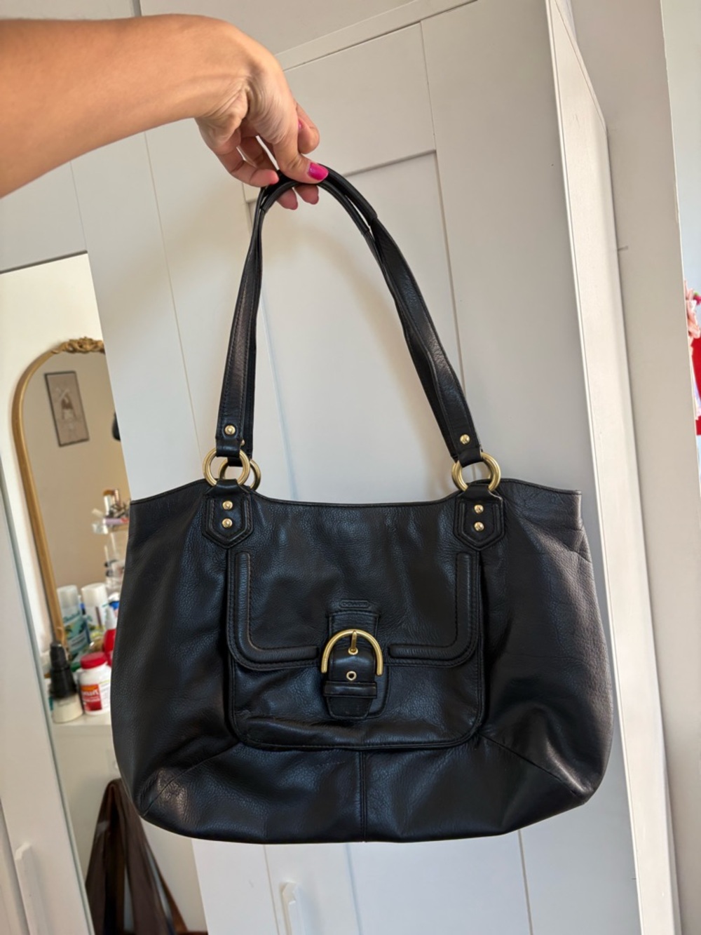 Vintage Coach Black Tote Bag